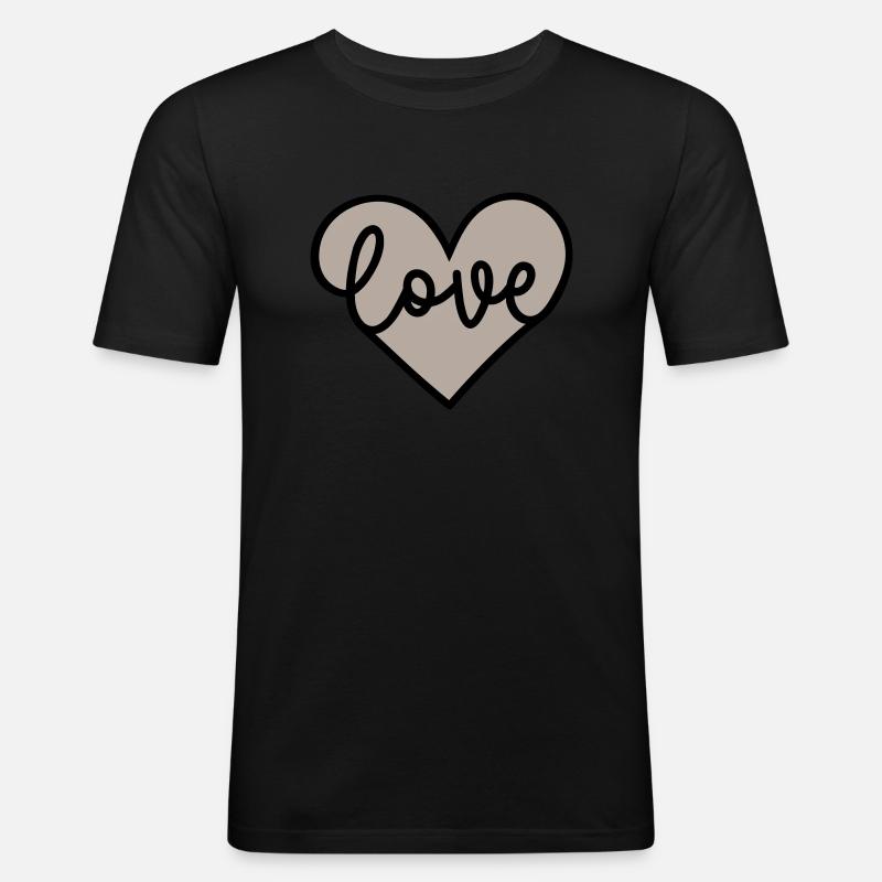 Love - Männer Slim Fit T-Shirt - Schwarz