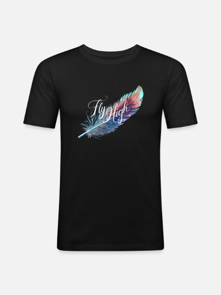 FLY HIGH - Men's Slim Fit T-Shirt - black