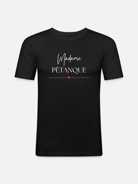Madame Pétanque - Men's Slim Fit T-Shirt - black