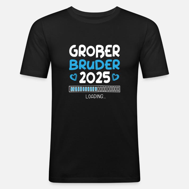 Großer Bruder 2025 Loading - Männer Slim Fit T-Shirt - Schwarz