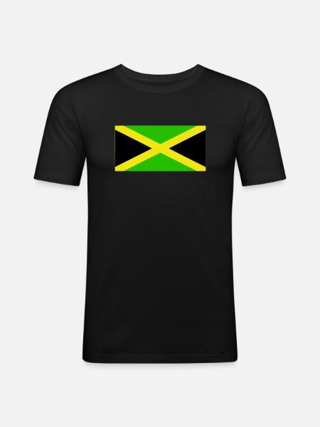 Jamaïque drapeau - T-shirt près du corps Homme - noir