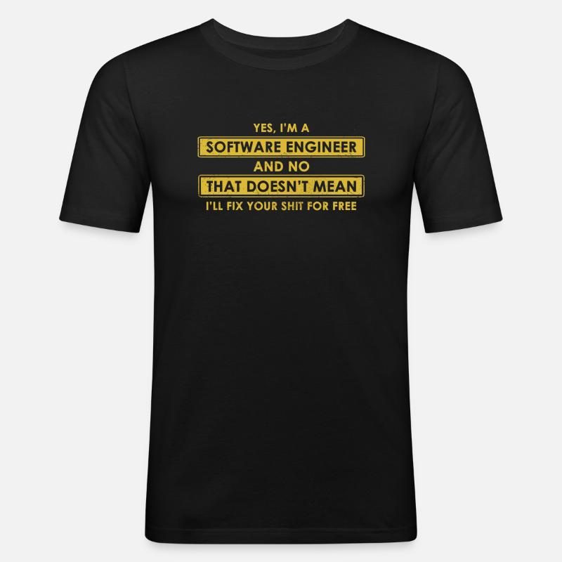 software Engineer - Men's Slim Fit T-Shirt - black