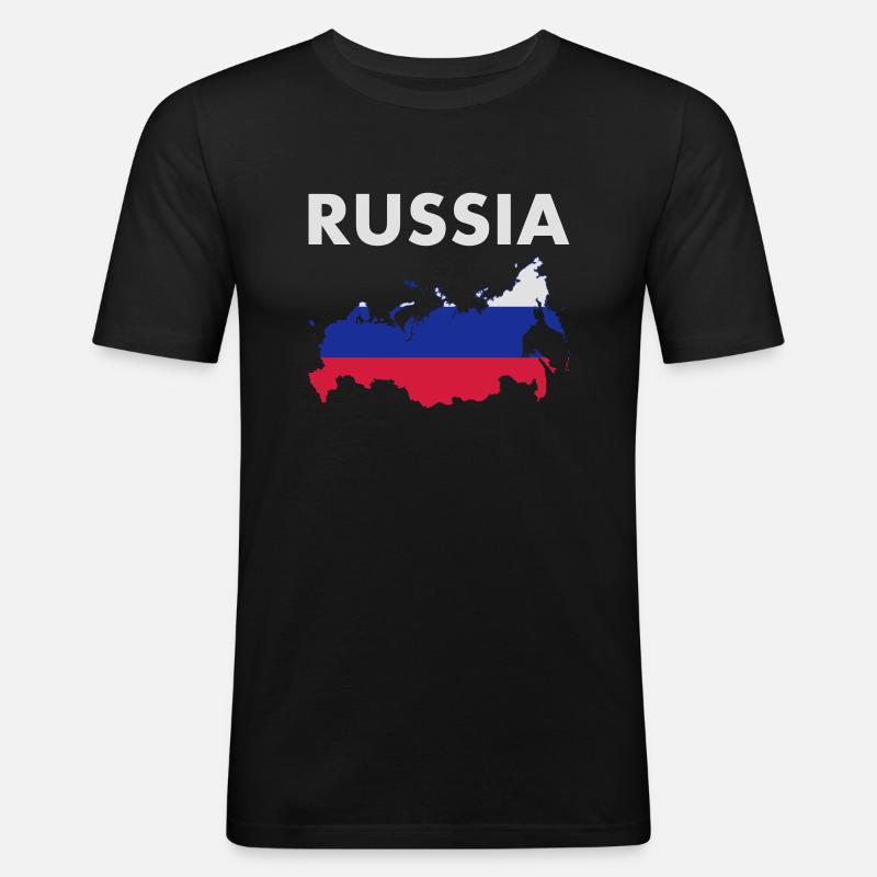 Russia - Maglietta aderente da uomo - nero