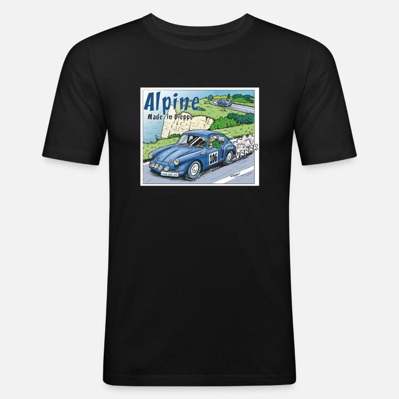 Polete in Alpin 106 - Männer Slim Fit T-Shirt - Schwarz