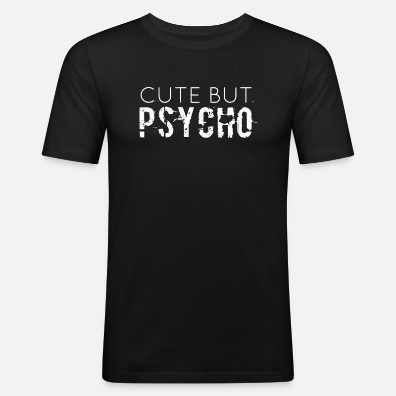MIGNON MAIS PSYCHO - T-shirt près du corps Homme - noir