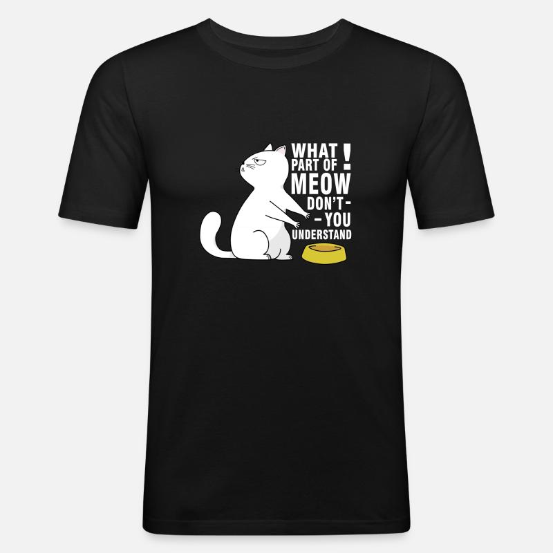 Hungrige Katze - Männer Slim Fit T-Shirt - Schwarz