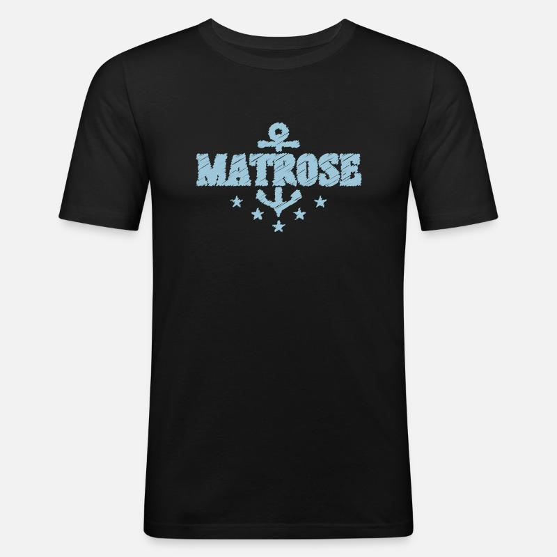 MATROSE - Männer Slim Fit T-Shirt - Schwarz