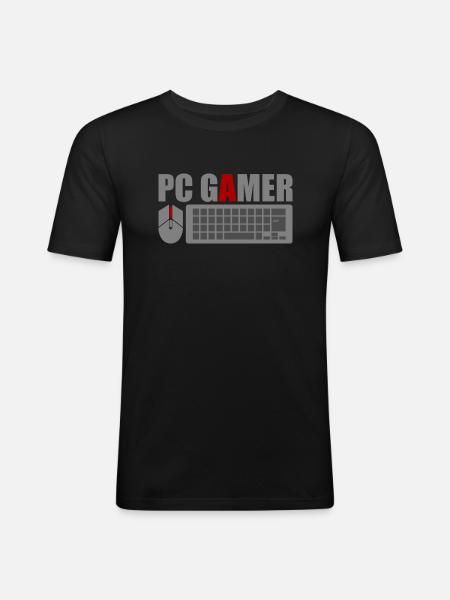 PC Gamer Mouse Keyboard Keyboard Gaming Gaming - Men's Slim Fit T-Shirt - black