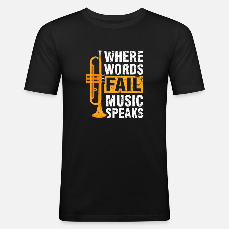 Trompete Blasmusik Musik Trompeter - Männer Slim Fit T-Shirt - Schwarz