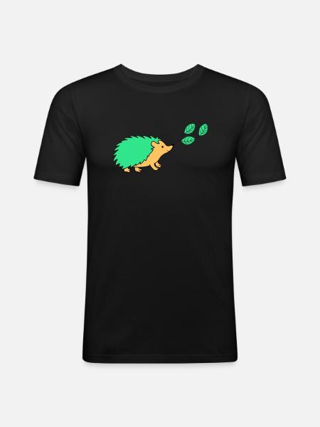 igel - Männer Slim Fit T-Shirt - Schwarz
