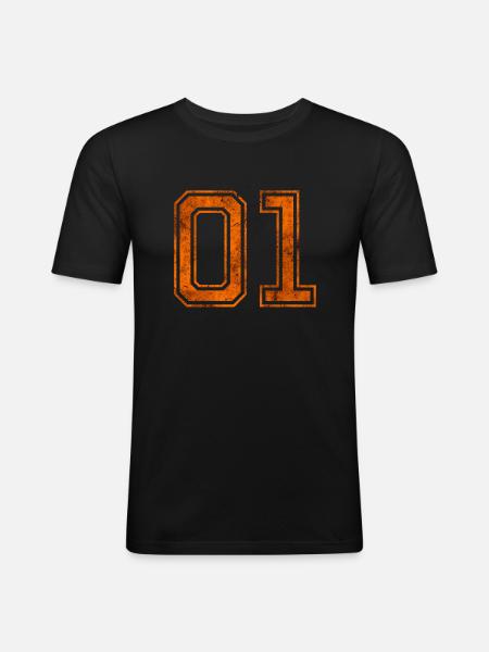 Ducs 01 Général Lee - T-shirt près du corps Homme - noir