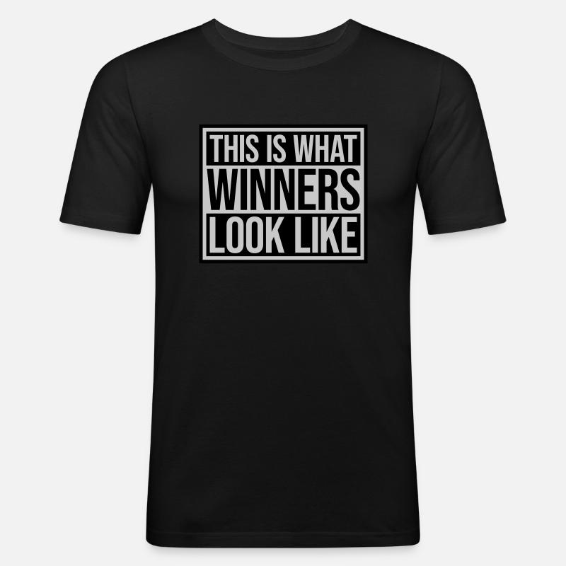 What Winners Look Like - Männer Slim Fit T-Shirt - Schwarz