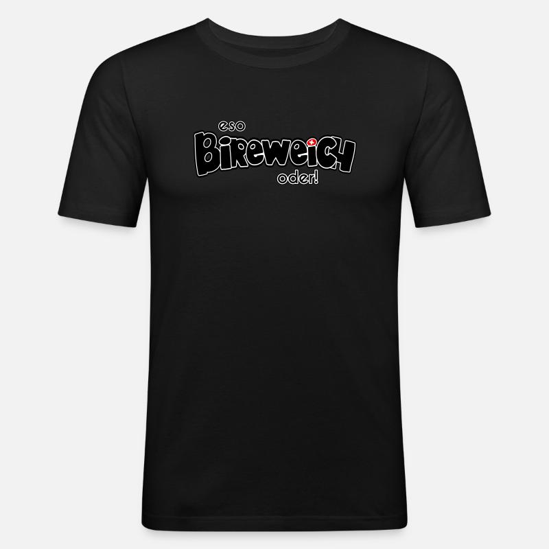 eso Bireweich oder! - Männer Slim Fit T-Shirt - Schwarz