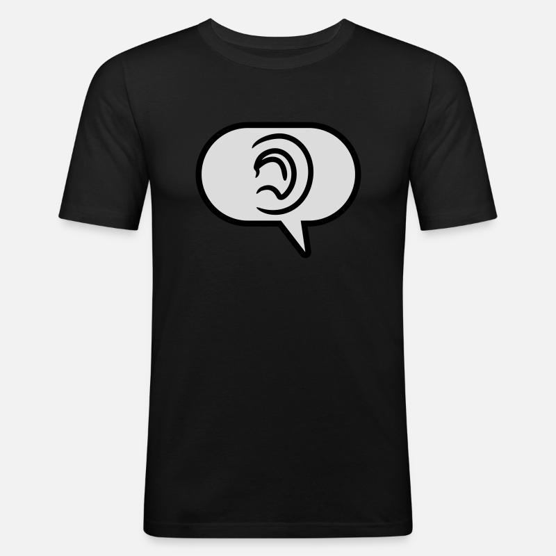 Hören einfaches Symbol Sprechblase - Männer Slim Fit T-Shirt - Schwarz