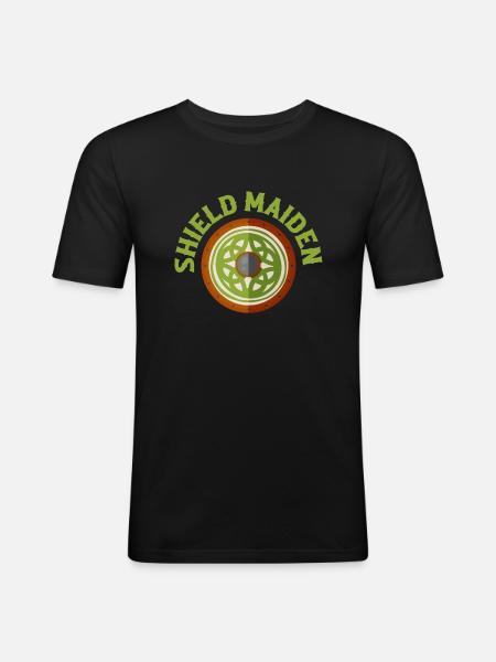 Shield Maiden Viking Norse - Men's Slim Fit T-Shirt - black