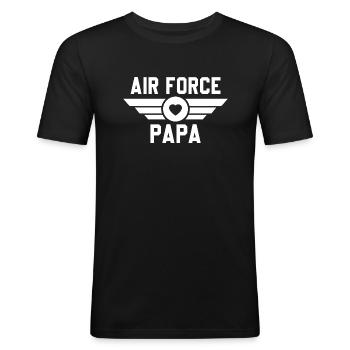 Air Force Papa - Men's Slim Fit T-Shirt - black - Front - Nik (191cm)