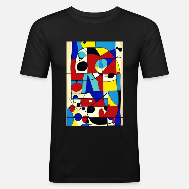 Abstrakte Kunst - Männer Slim Fit T-Shirt - Schwarz