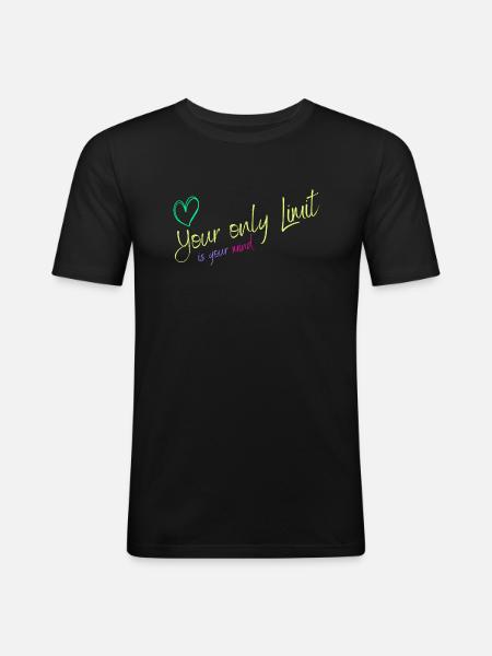 Motivation - without limits / no limits - Men's Slim Fit T-Shirt - black