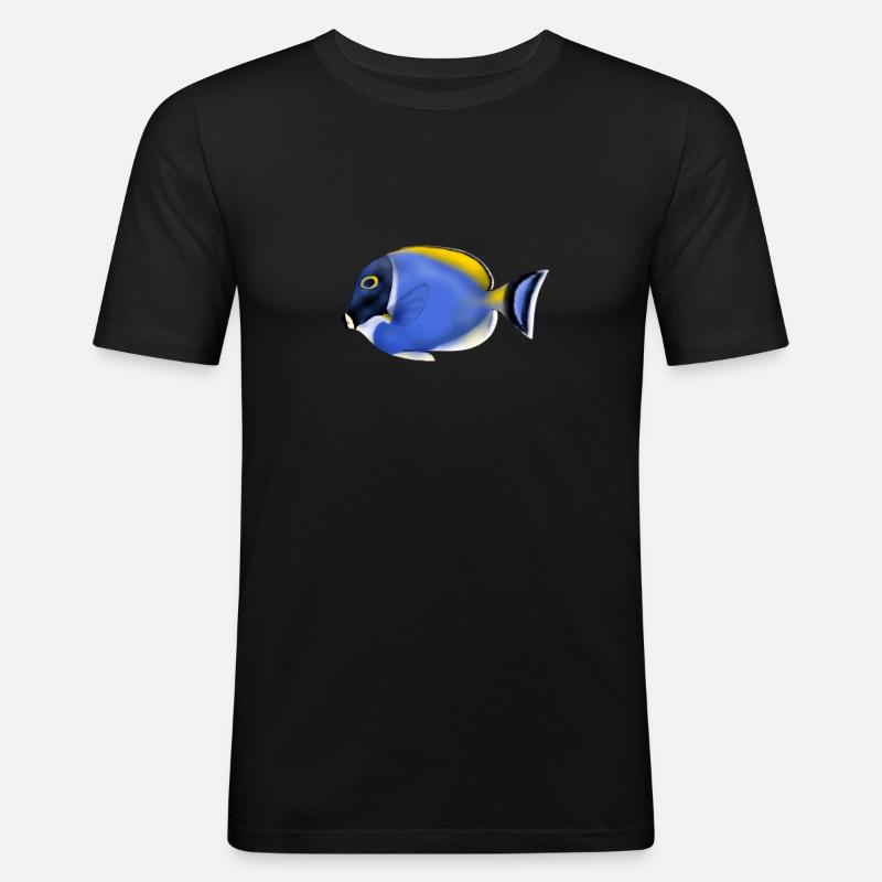 ACANTHURUS LEUCOSTEMON - Männer Slim Fit T-Shirt - Schwarz