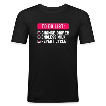 To Do List Parenting - Men's Slim Fit T-Shirt - black - Front - Nik (191cm)