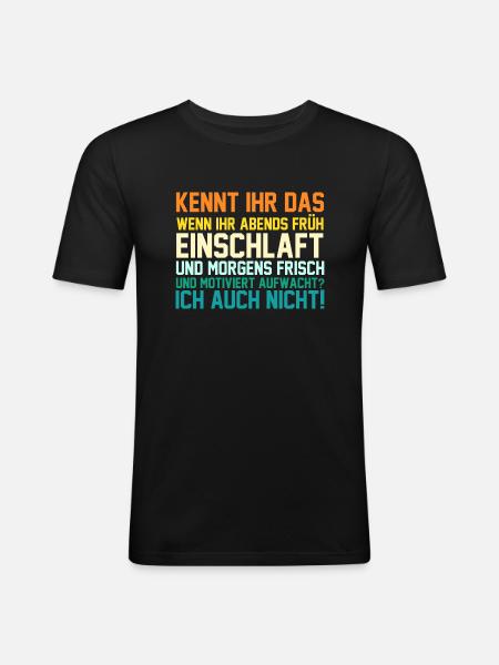Lazy late riser motivation - Men's Slim Fit T-Shirt - black
