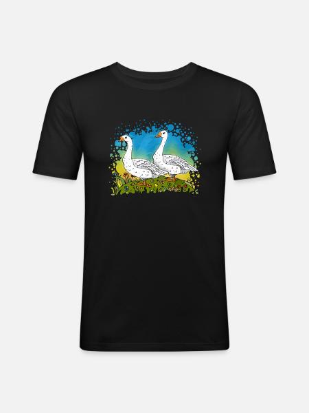 Geese - Men's Slim Fit T-Shirt - black