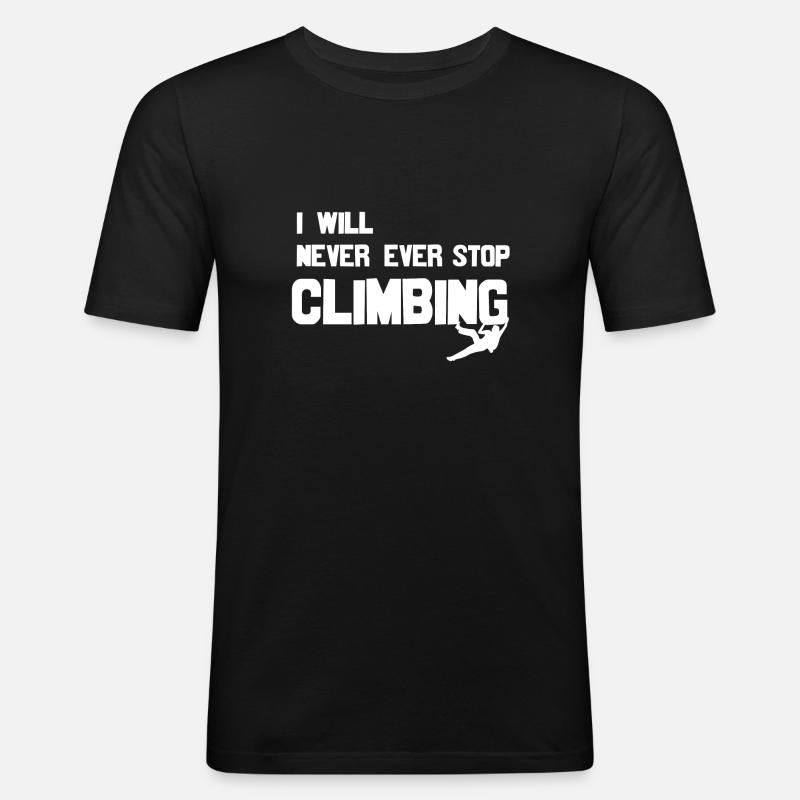 klettern - Männer Slim Fit T-Shirt - Schwarz