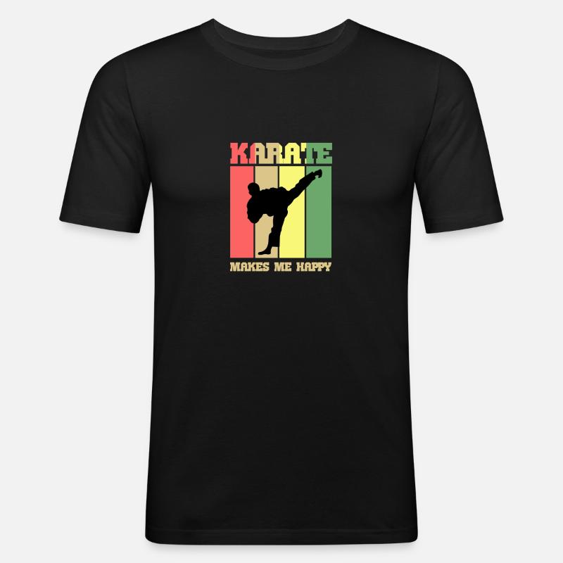 karate - Männer Slim Fit T-Shirt - Schwarz