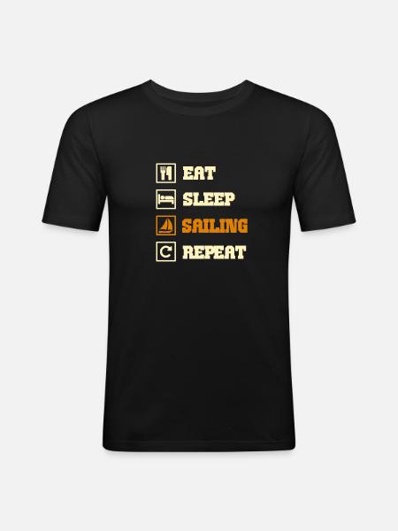 sailing sailing sailing boat - Men's Slim Fit T-Shirt - black