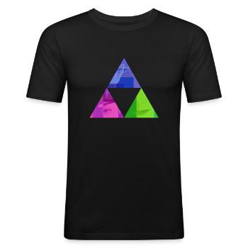 comic - Männer Slim Fit T-Shirt - Schwarz - Vorne - Nik (191cm)