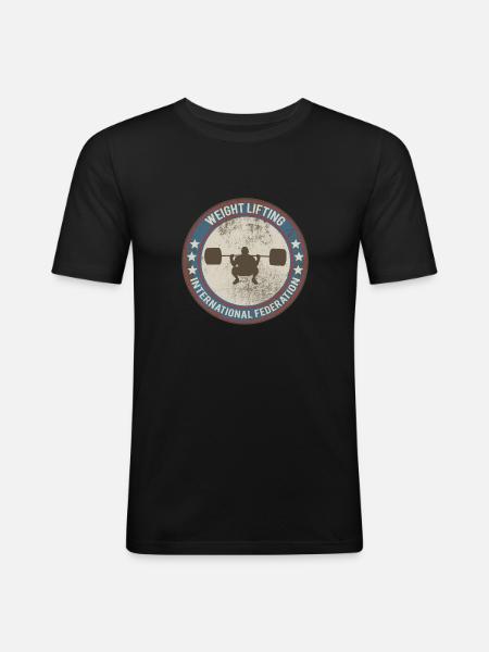 weight lifting - Men's Slim Fit T-Shirt - black