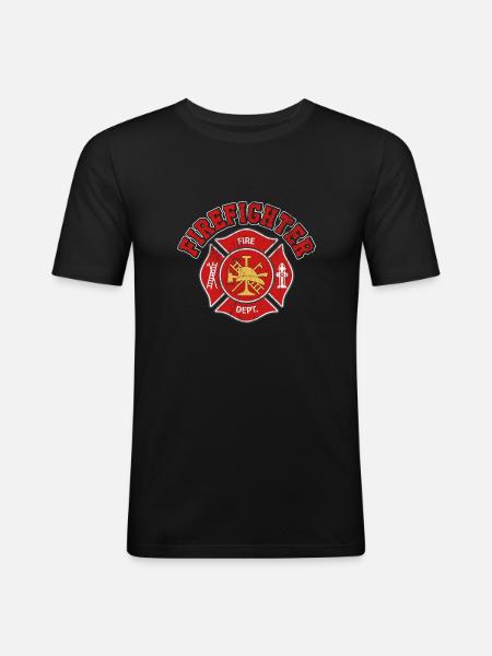 fire brigade - Men's Slim Fit T-Shirt - black