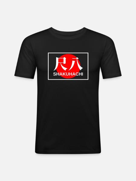 Shakuhachi - Japanese bamboo long-flute - Men's Slim Fit T-Shirt - black