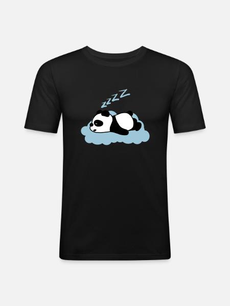 Sleepy panda - Men's Slim Fit T-Shirt - black