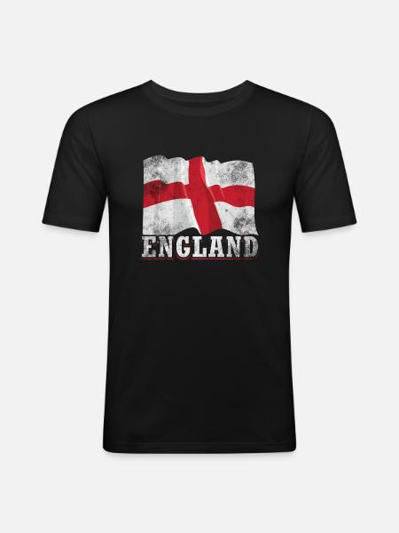 Drapeau de l’Angleterre - T-shirt près du corps Homme - noir