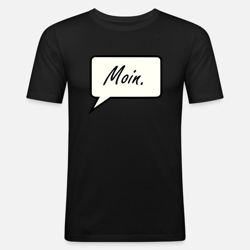Moin - Männer Slim Fit T-Shirt - Schwarz