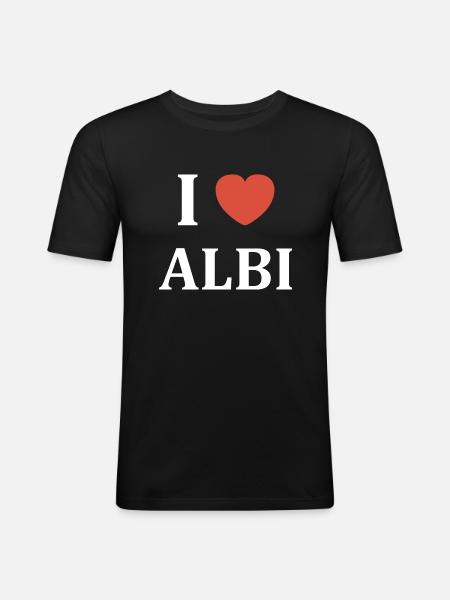 i love Albi - T-shirt près du corps Homme - noir
