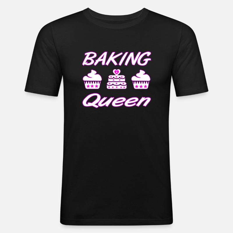 Backen - Männer Slim Fit T-Shirt - Schwarz