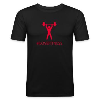 #Fitness - T-shirt près du corps Homme - noir - Devant - Nik (191cm)
