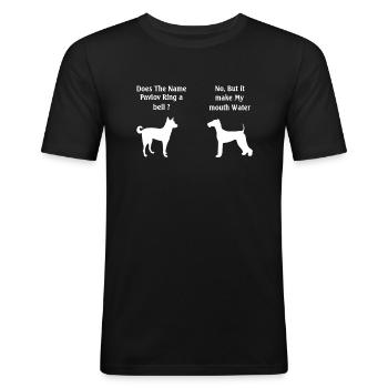 Does The Name Pavlov Ring a Bell Funny Psychology - Men's Slim Fit T-Shirt - black - Front - Nik (191cm)