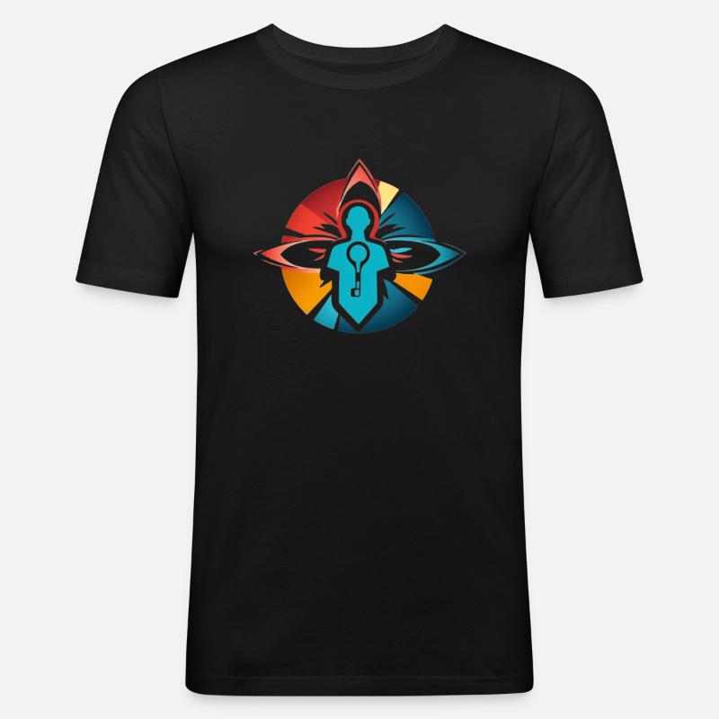 Logo - Männer Slim Fit T-Shirt - Schwarz