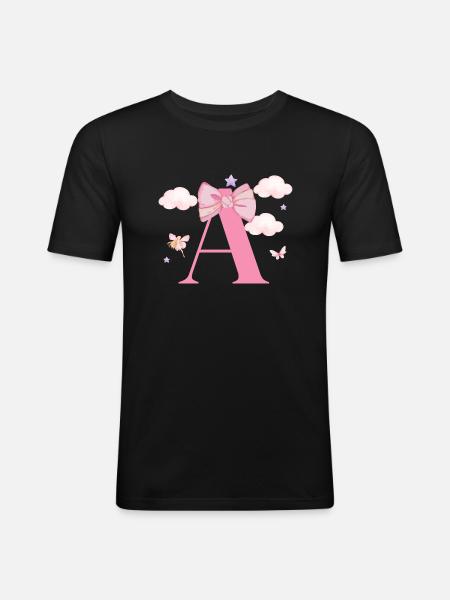 Letter to Pink Clouds - Men's Slim Fit T-Shirt - black