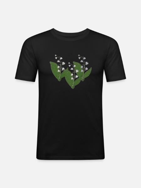 maigloeckchen dreierpack - Männer Slim Fit T-Shirt - Schwarz