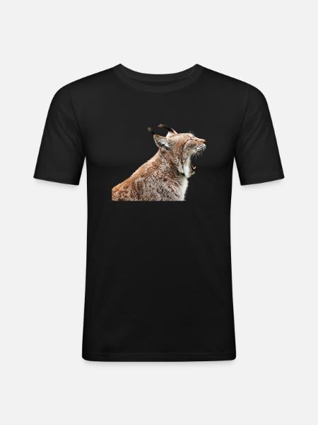 linx luchs cat cat - Men's Slim Fit T-Shirt - black