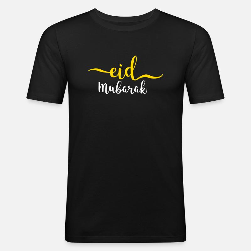 Eid Mubarak - Männer Slim Fit T-Shirt - Schwarz