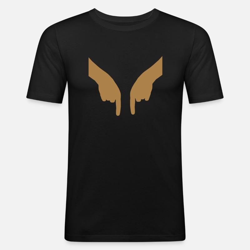 Beachvolleyball Handzeichen - Männer Slim Fit T-Shirt - Schwarz