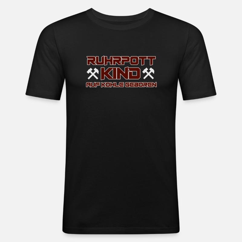 Ruhrpott Kind - Männer Slim Fit T-Shirt - Schwarz