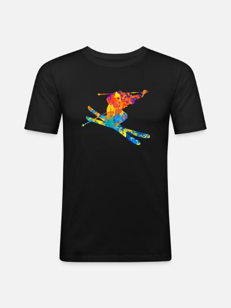 Skiers Ski skiing - Men's Slim Fit T-Shirt - black