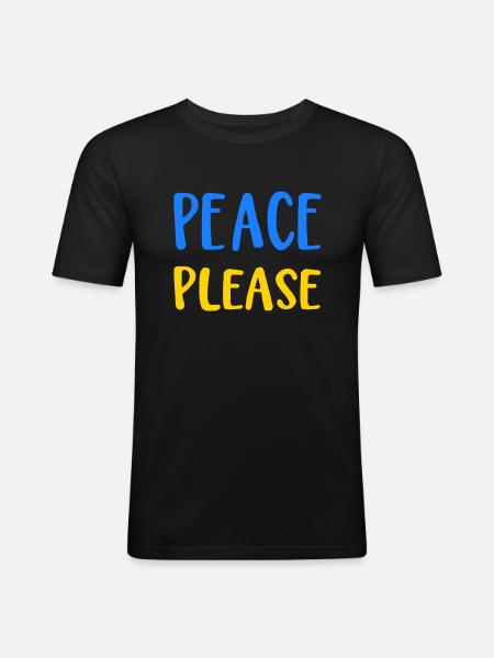 Peace please - Men's Slim Fit T-Shirt - black