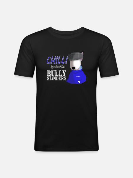 Bull Terrier Chill parody - Men's Slim Fit T-Shirt - black